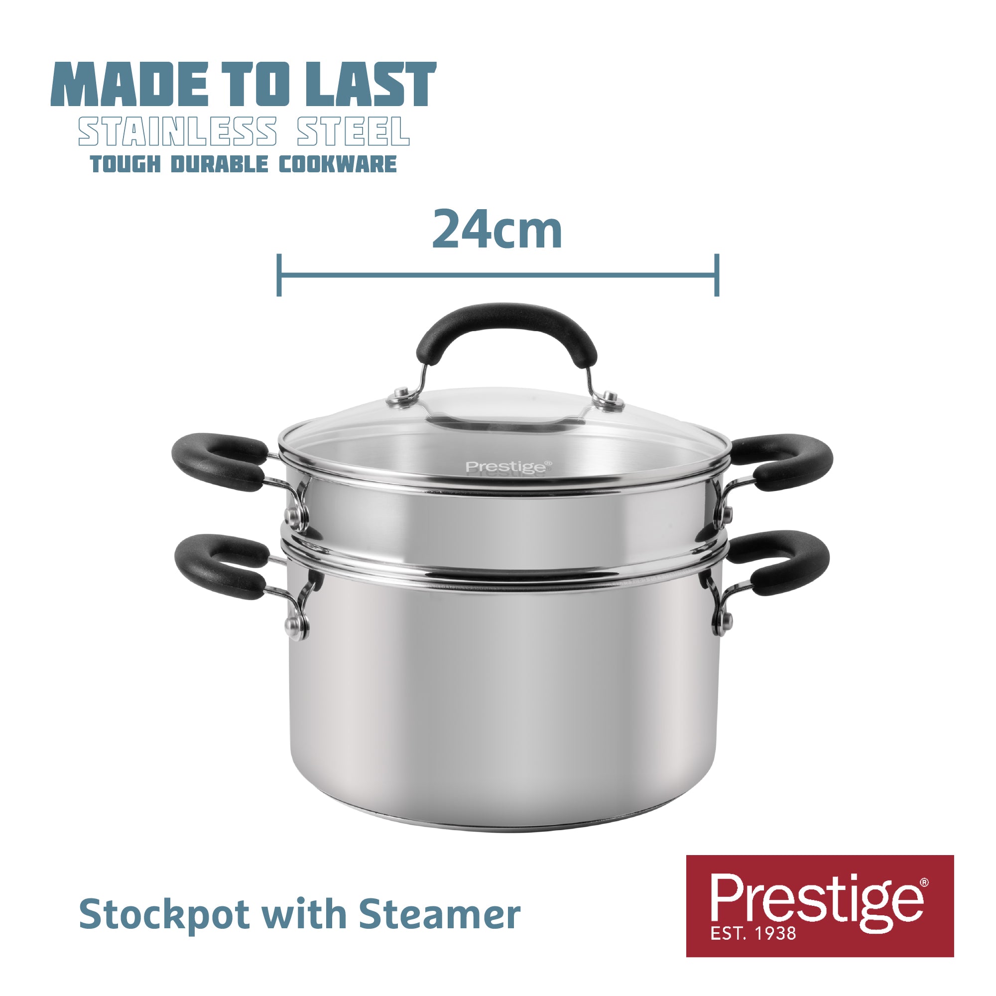 Made to Last: Stainless Steel Frying Pan Stockpot and Saucepan Set - 6 Piece