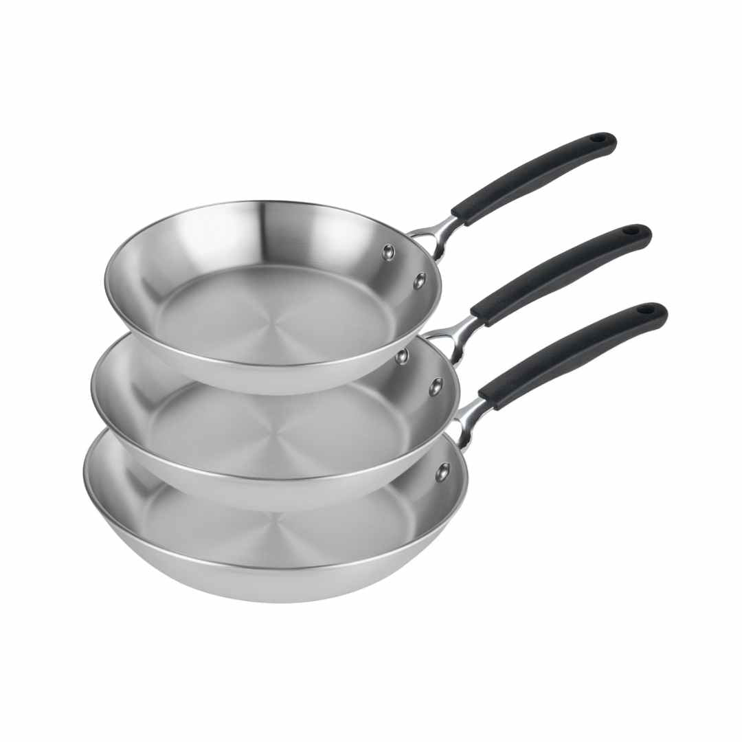 Made to Last Stainless Steel Frying Pan Complete Set 21 25 29cm