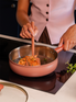 Stainless Steel Deep Frying Pan with Lid 24cm