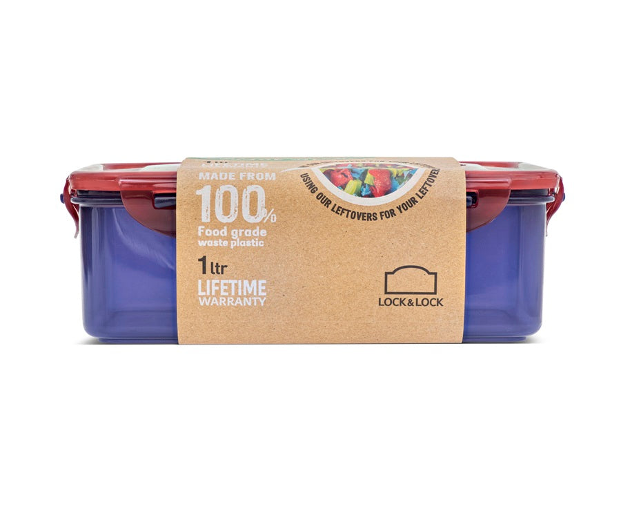 LocknLock Eco-Friendly Airtight Food Storage Container 1L – Recycled, BPA-Free, Leakproof