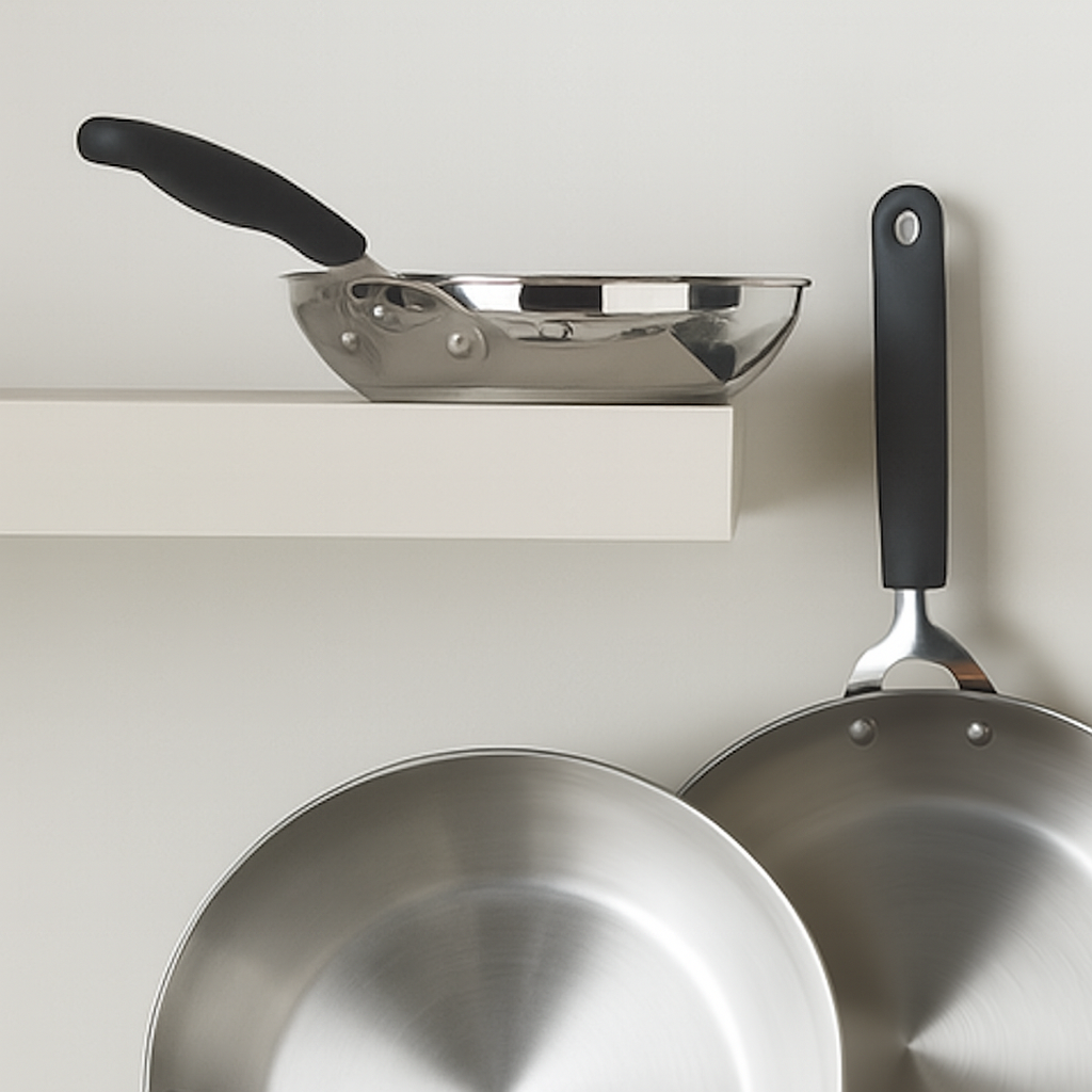 Made to Last: Stainless Steel Frying Pan and Saucepan Set - 5 Piece