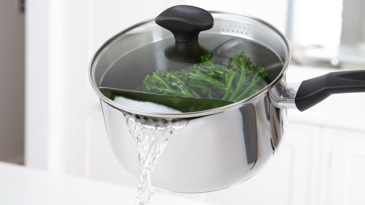 Cook & Strain: Stainless Steel Straining Saucepan & Frying Pan Range ...