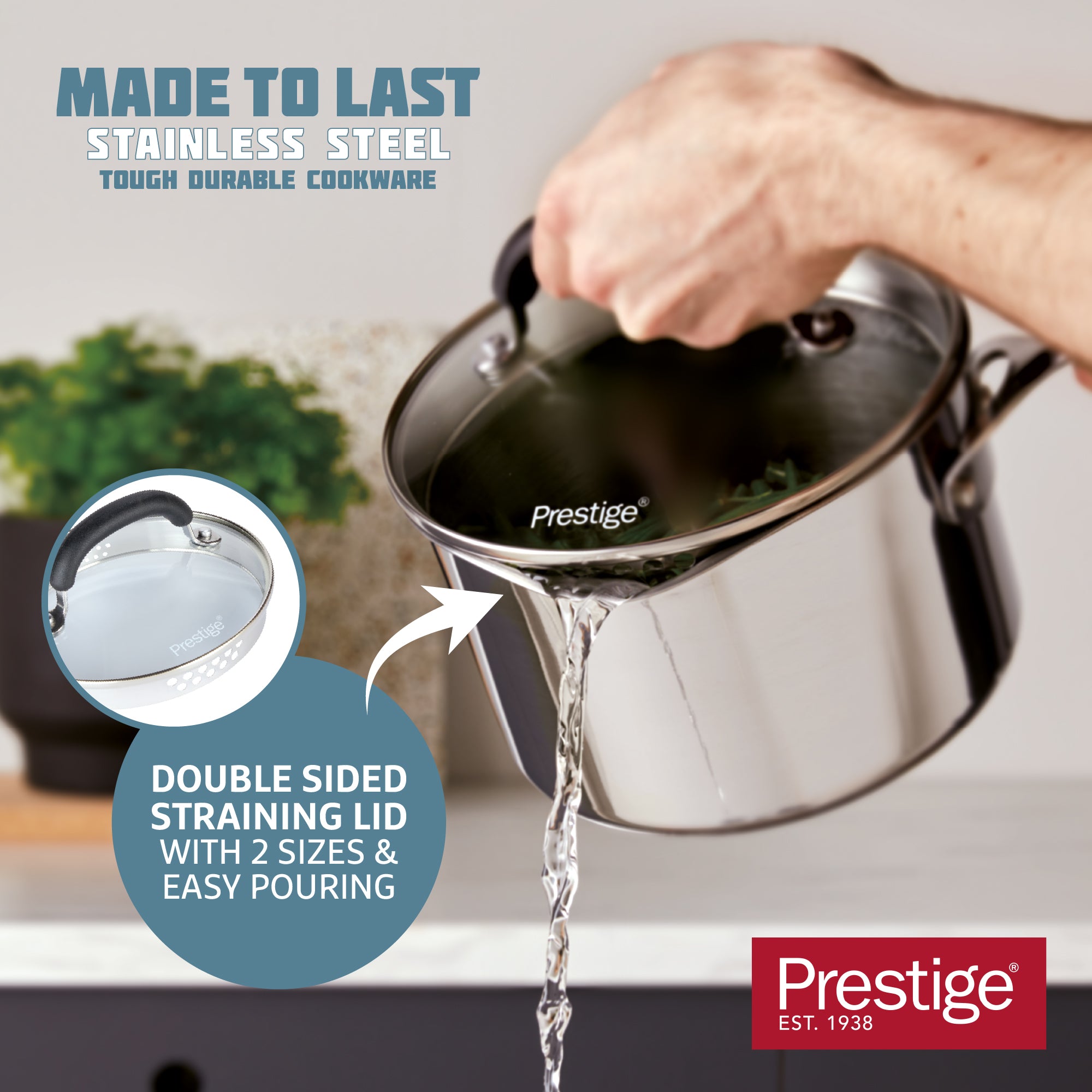 Made to Last: Stainless Steel Frying Pan and Saucepan Set - 5 Piece