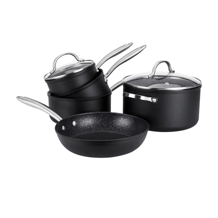 Scratch Guard: Non-Stick Saucepan & Lid, Frying Pan & Stockpot Set - 5 Pieces