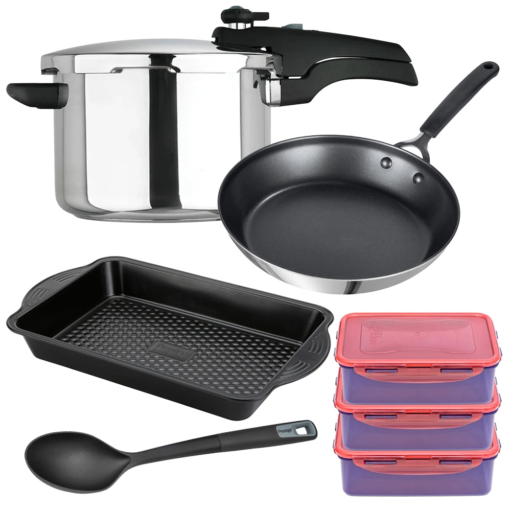 Meal Prep Set Pressure Cooker Frying Pan & Storage