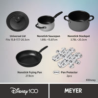 Disney 100 Anniversary Steamboat Willie Stackable Non-Stick Pan Set - 4 Pieces