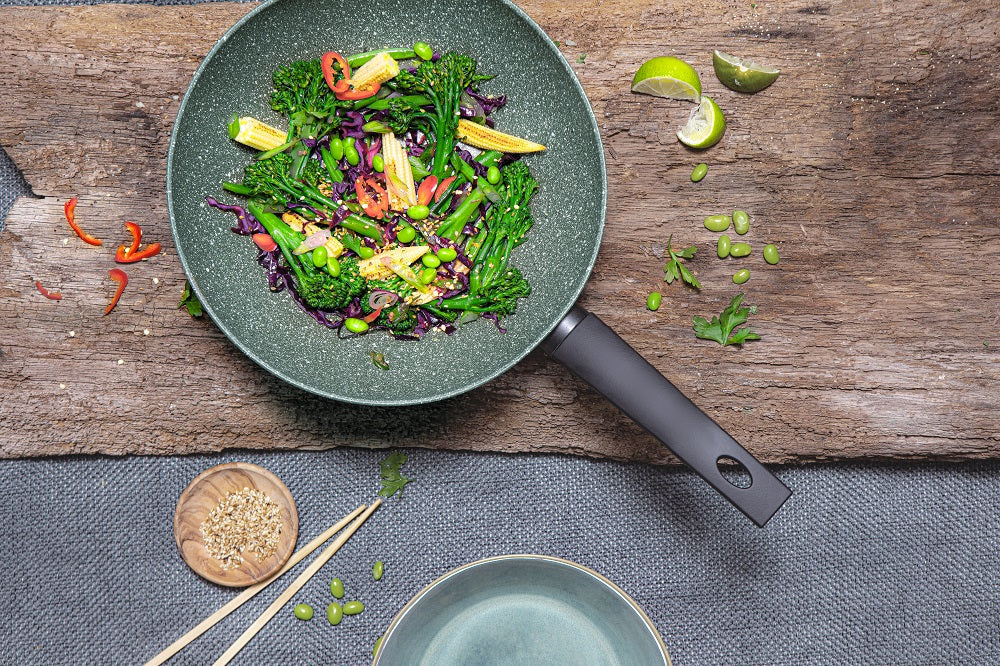 Eco Non-Stick Induction Wok Pan, Stockpot & Lid Set - 2 Piece Set