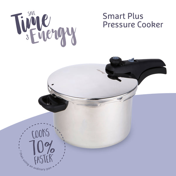 Smart Plus Induction Pressure Cooker in Stainless Steel - 4 & 6 Litre