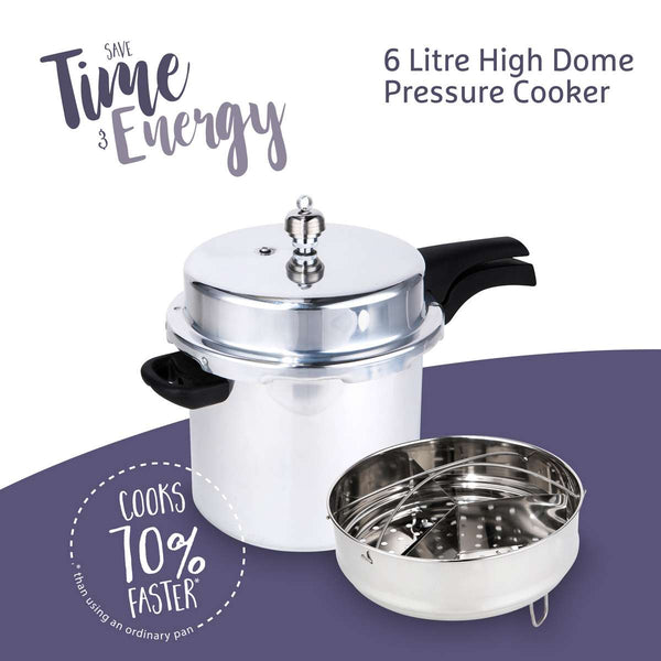 Iconic High Dome Aluminium Pressure Cooker - 6 Litre