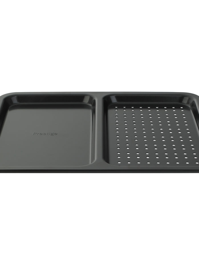Prestige Inspire non stick oven tray, with dual sides to maximise oven space