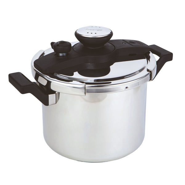 Twist 'n' Lock stainless steel pressure cooker from Prestige features airtight twist n lock lid. Cooks food up to 70% faster, saving time & energy bills