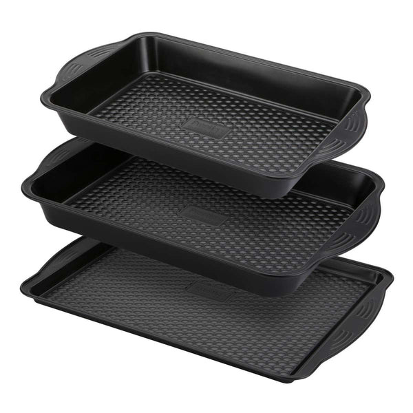 Aerolift Roasting Tray Triple Pack Set of Three Non Stick Roasting