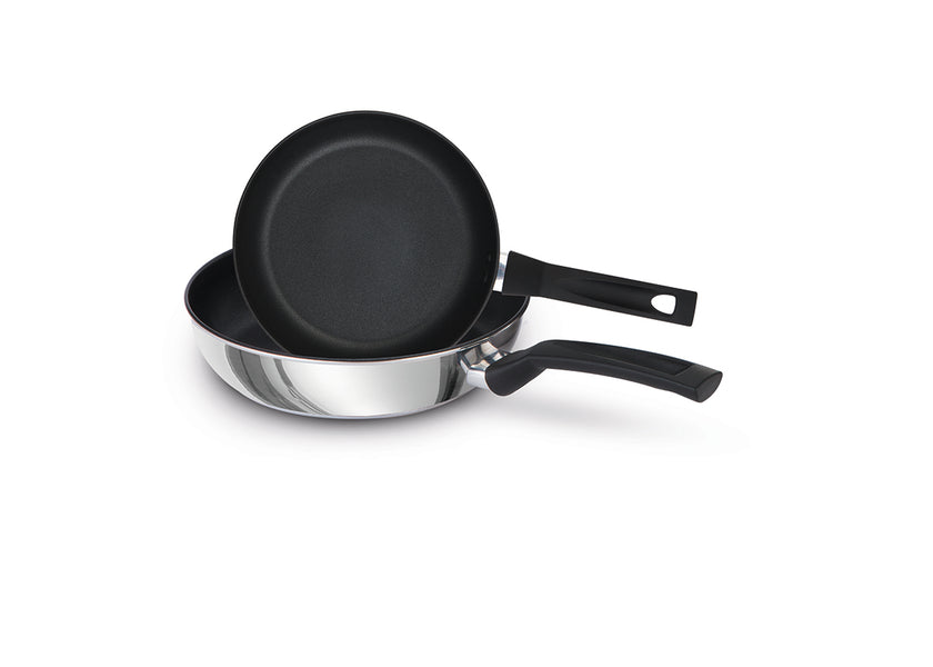 9 X Tougher Stainless Steel Frying Pan Twin Pack