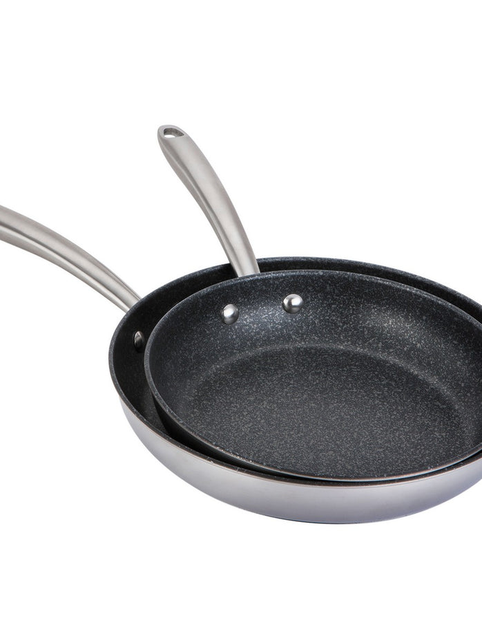 Scratch Guard: Stainless Steel Non-Stick Induction Frying Pans - Twin Pack