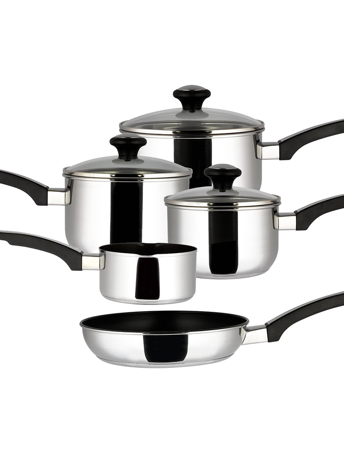 Everyday: Saucepan & Frying Pan Stainless Steel Pan Set - 5 Pieces