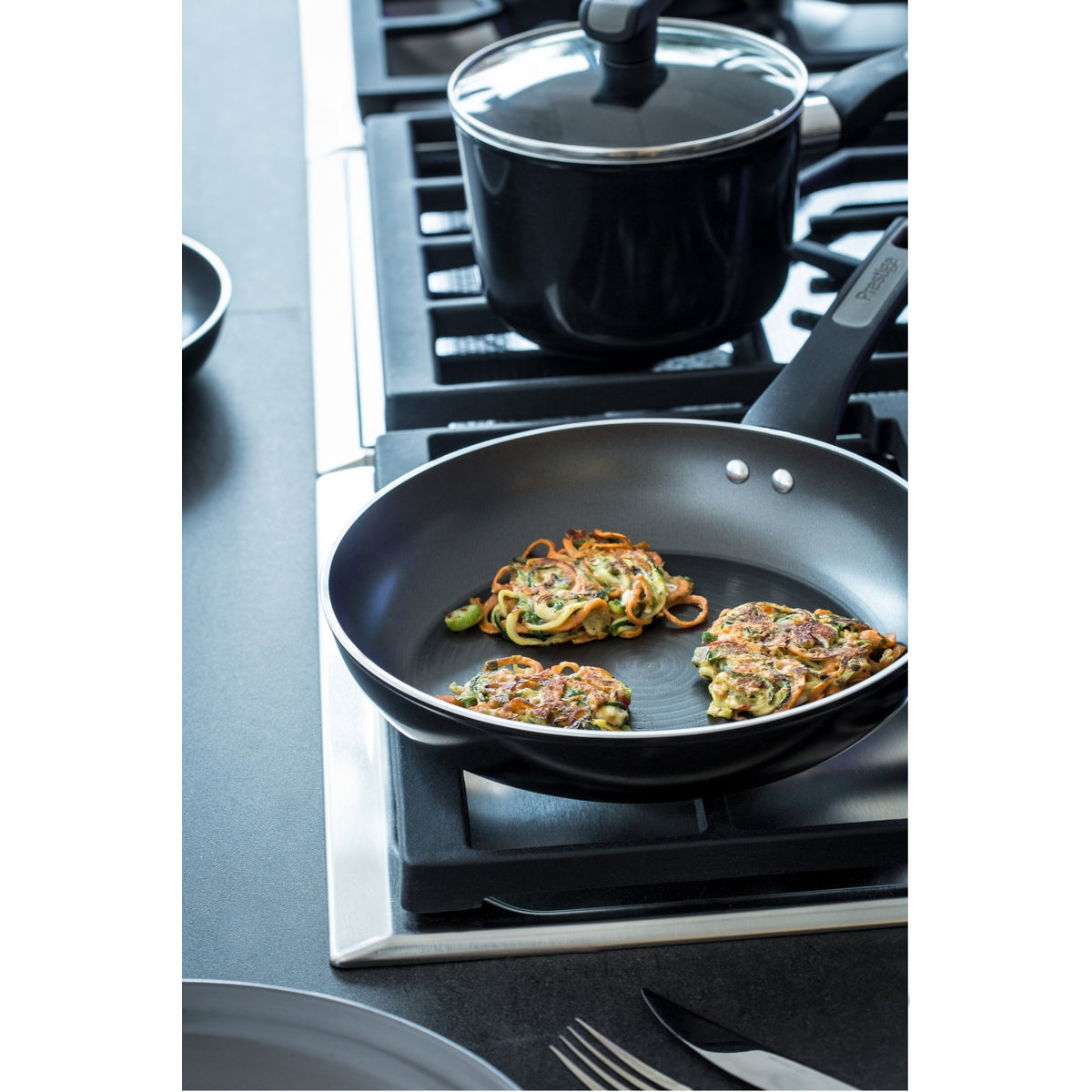 Prestige Classic Non Stick - the best non stick frying pan is one that truly performs. PFOA free, easy clean non stick combined with durable aluminium. Little to no oil is required for healthy, low fat cooking