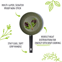 Eco Non-Stick Induction Frying Pan, Wok & Lid Set - 3 Piece Set