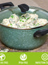 Prestige Eco non stick stock pot is PFOA free, palm oil free, induction suitable & oven proof