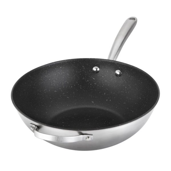 Scratch Guard Non Stick Stainless Steel Stir Fry Wok