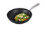 Matte black hybrid ceramic non stick wok interior is combined with triple layer non stick interior, and thick steel base for evenly cooked food