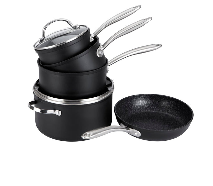 Scratch Guard 5 piece pan set from Prestige. Long lasting cookware that looks & performs like new for longer!