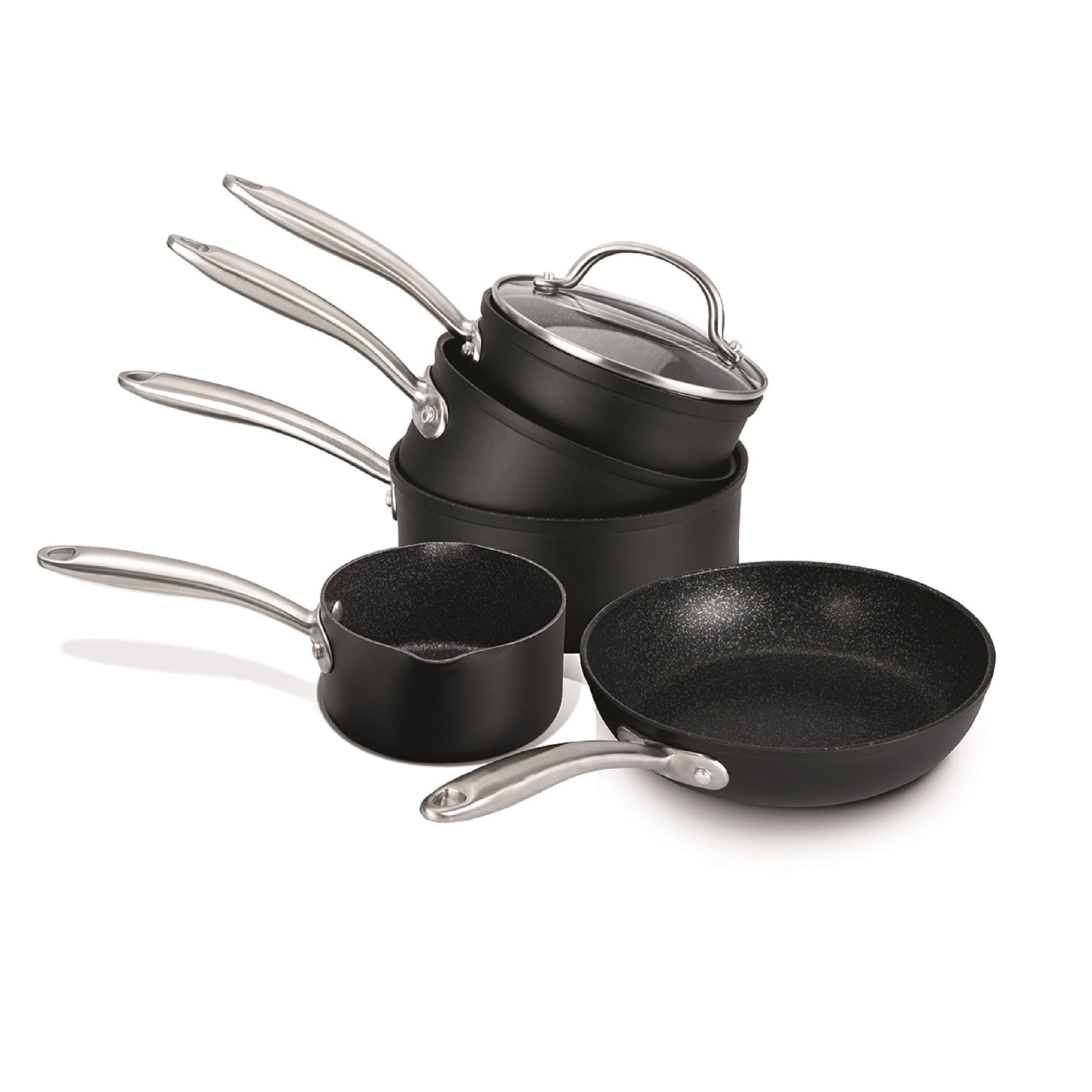 Scratch Guard Non Stick Pan Set + Free Milk Pan 4 Piece