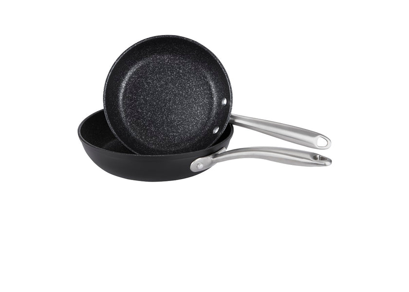 Scratch resistant frying pan set keeps your non stick frying pans looking & performing like new for longer!