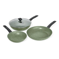 Eco Non-Stick Induction Frying Pan, Wok & Lid Set - 3 Piece Set